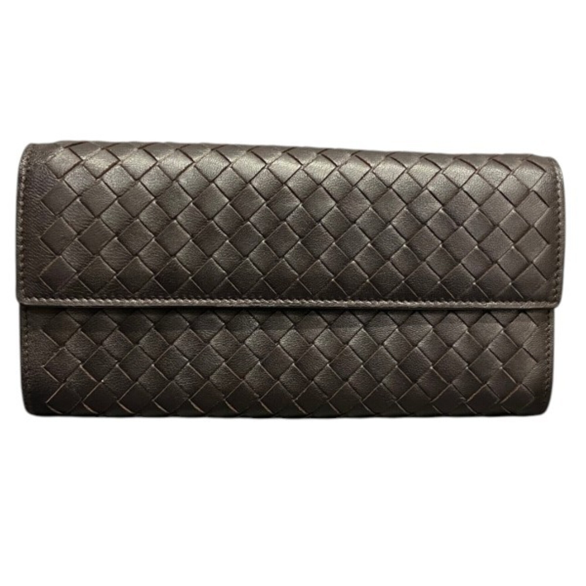 Bottega Veneta Intrecciato 150509 Brown Long Wallet For Men And Women
